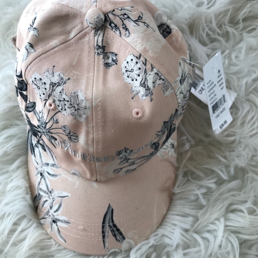 Pink floral Calivin Klein hat